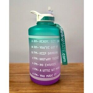 HydroMate Water Bottle 73oz Time Marker Motivational Fitness 2.2 Liters BPA Free